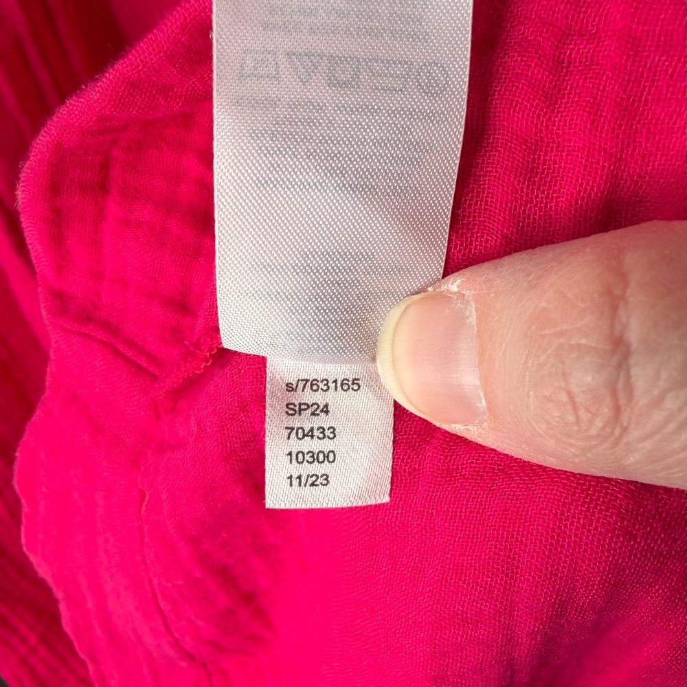 NWT Loft Beach Triple Cloth Mixed Media Maxi Pocket Dress Size XL Hot Pink - Picture 12 of 12